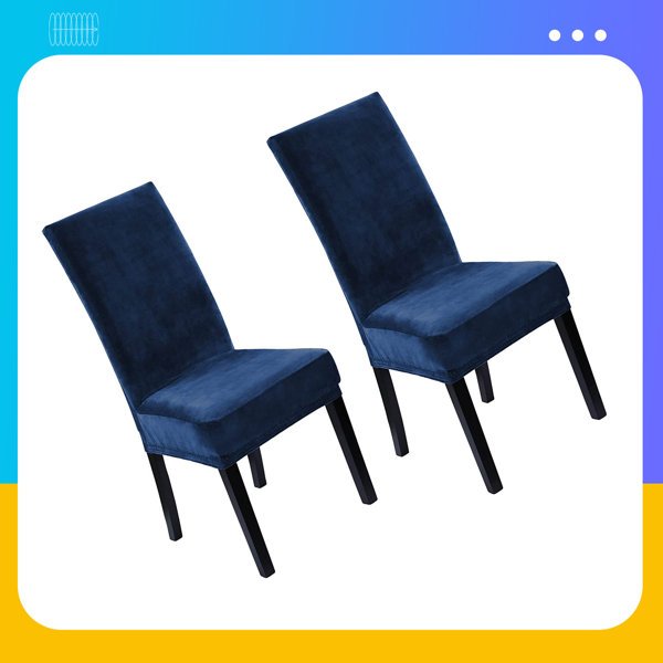 Latitude Run® Velvet Chair Covers For Dining Room Set Of 2, Soft